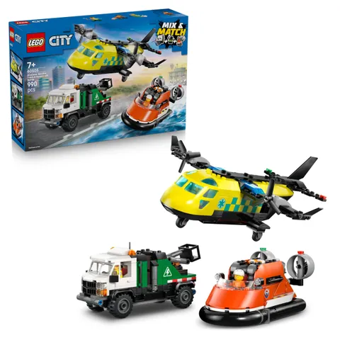LEGO City 3in1 Airplane, Service Truck & Hovercraft Remix Toy - Mix & Match Model