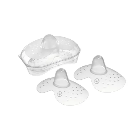 MAM Paracapezzoli (Set da 2), Copricapezzoli silicone ultrasottile SkinSoft, Paracapezzoli allattamento con superficie sagomata, Neonato accessori utili con confezione sterilizzante, Misura M