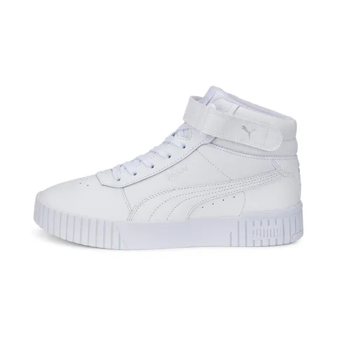 PUMA Women Carina 2.0 Mid Scarpe da ginnastica, Puma White Puma White Puma Silver, 35.5 EU