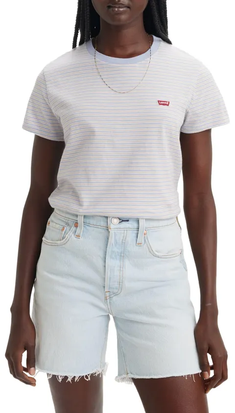 Levi's The Perfect Tee, T-Shirt Donna, Collegiate Stripe Blue, XS