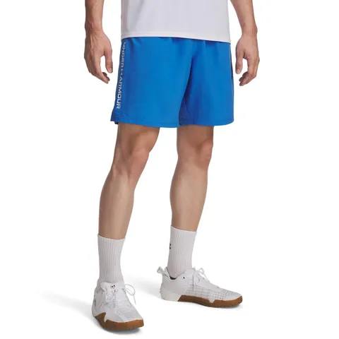 Under Armour Uomo Tech Woven Wordmark Short, Pantaloni Corti Allenamento Leggeri e Traspiranti, Comodi Shorts Sportivi per Palestra, Running e Atletica Leggera,Blue Atlantis/White,XS