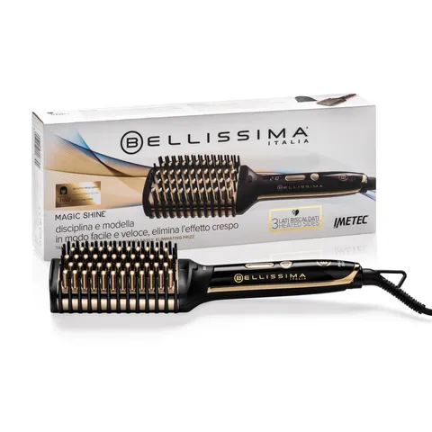 Bellissima Imetec Magic Shine, Spazzola Elettrica Lisciante, 3 Lati Esterni Riscaldati