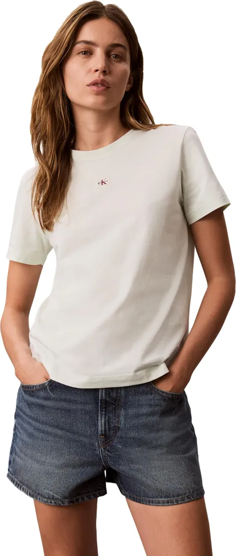 Calvin Klein SS Woven Label Classic Fit Tee Lv047f227g Magliette, Khaki (Phantom Green)