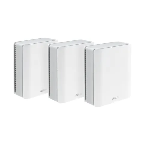 ASUS ZenWiFi BT10 3-Pack - Per Modem Operatore e ONT, WiFi 7 Mesh, 18 Gbps, 780 m2 (3 unità), Due Porte 10G, Sicurezza e Parental Control, Smart Home Master SSID, Mobile Tethering 4G e 5G, Bianco