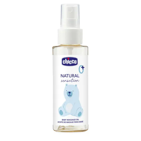 Chicco Olio Massaggio 100 ml, aiuta l'elasticità della pelle, con Olio di Mandorle Dolci
