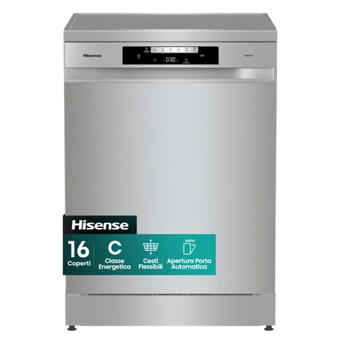 Hisense HS643C90X Nuova Lavastoviglie da Incasso, 16 Coperti, 9,9 Litri, 6 Programmi