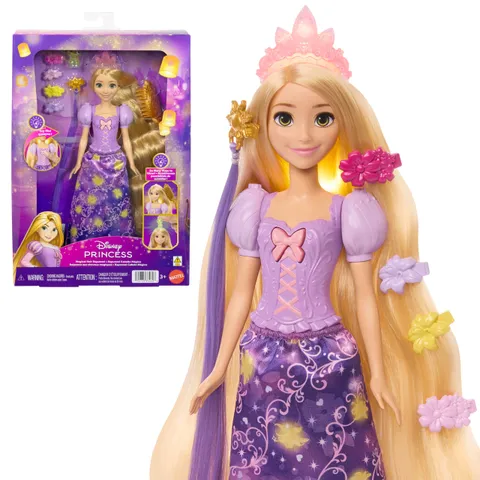 Mattel Disney Princess - Rapunzel Capelli Magici, bambola ispirata al film con capelli