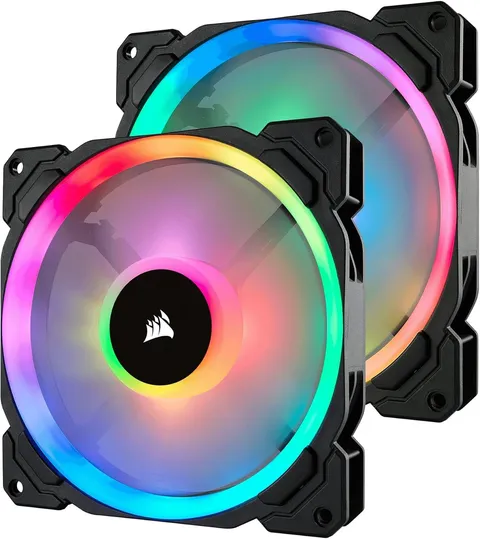 Corsair LL140 RGB Ventola da 140 mm, Dual Light Loop RGB LED PWM, Confezione Doppia con