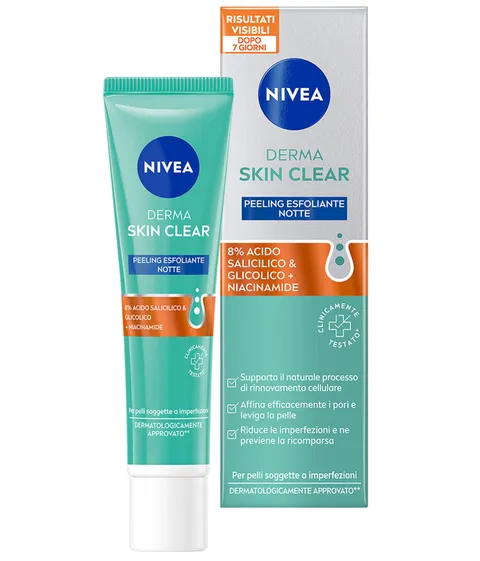 Nivea Derma Skin Clear Peeling Anti-Imperfezioni 40 ml, Peeling viso esfoliante per la