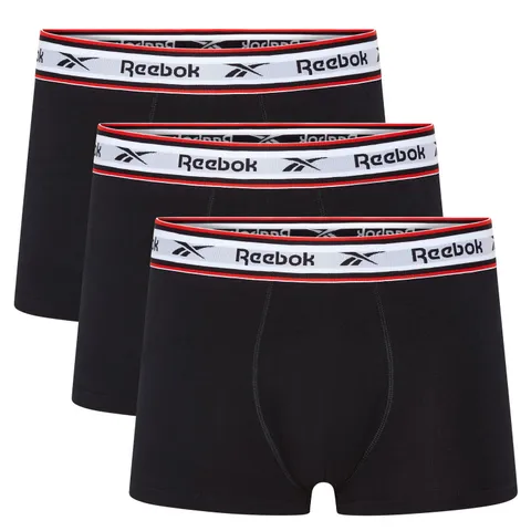 Reebok Shorts Uomo in Nero, Comodi Pantaloni in Cotone Traspirante con Cintura con Logo