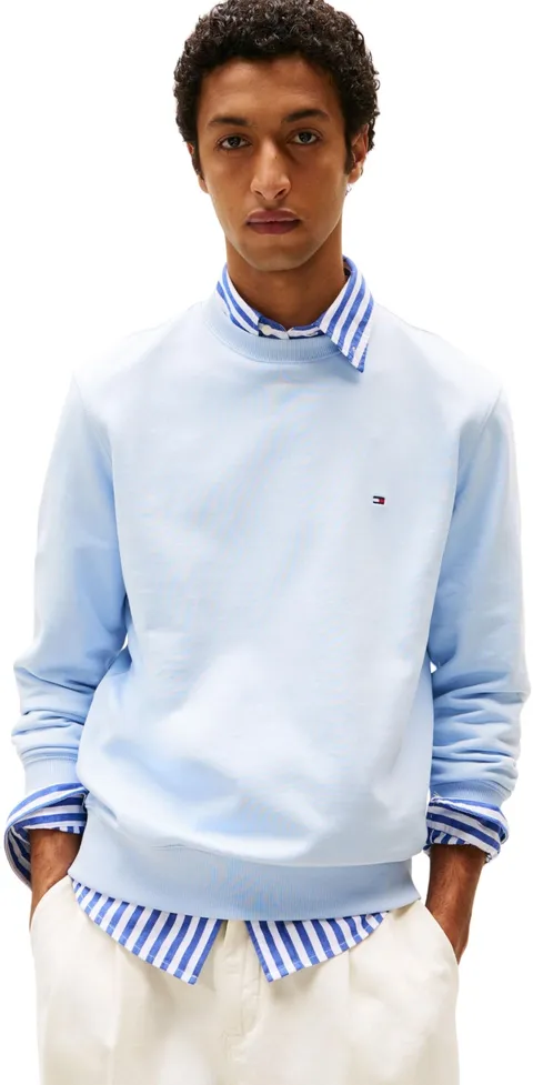 Tommy Hilfiger Men Essential Terry Crewneck Blue (Breezy Blue) XXL