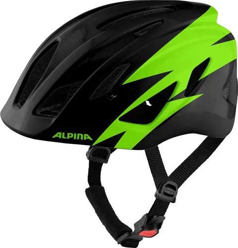 Alpina Pico, Casco da Bicicletta Unisex Bambino, Black-Green Gloss, 50-55 cm