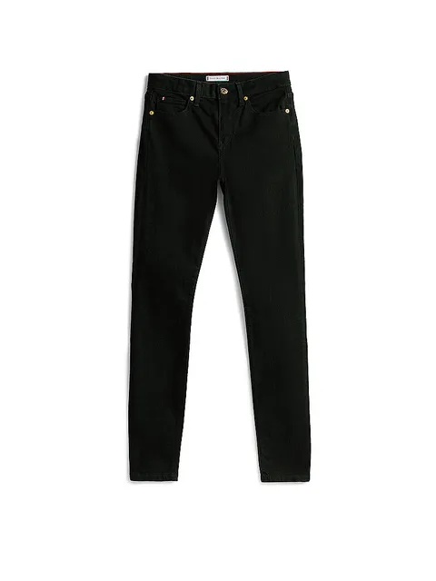 Tommy Hilfiger Donna Jeans Como Skinny Vita Media, Nero (Black), 27W/32L