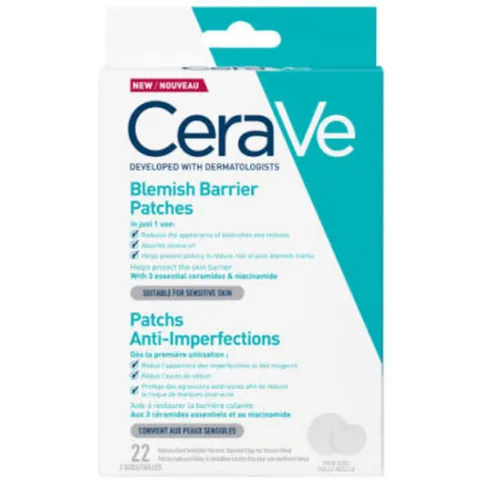 CeraVe Patches Idrocolloidali Anti Brufoli, Per Pelli a Tendenza Acneica, Trasparenti e