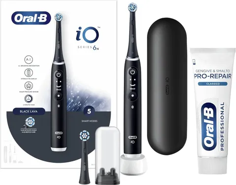 Oral-B iO6 nero con custodia e dentifricio