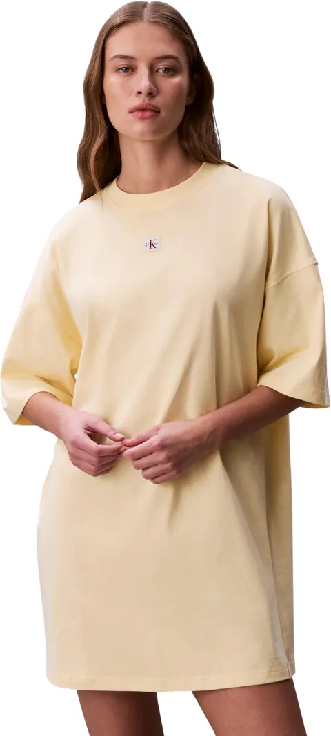 Calvin Klein T-Shirt Oversize da Donna con Etichetta in Tessuto SS Dre LV047F228G, Bianco, XL