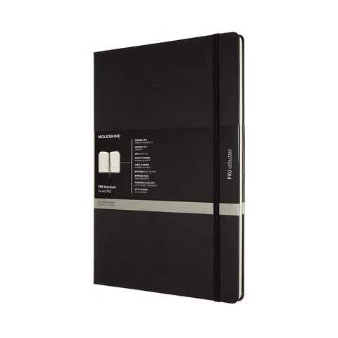 Moleskine Pro Notebook, Taccuino da Ufficio, Copertina Rigida e Chiusura Elastica, Layout
