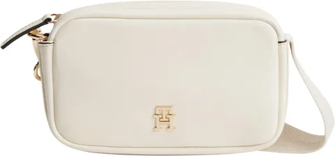 Tommy Hilfiger Donna Borsa a Tracolla Logotape con Zip, Avorio (Soft Cream), Taglia Unica