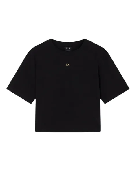 Armani Exchange Maglietta da Donna Salin de Giraud, con Logo Lettering on Back, Nero, XS