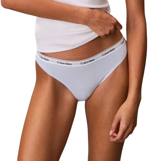 Calvin Klein Donna Slip Taglio Bikini con Fascia con Logo, Blu (Breezy Blue), XL