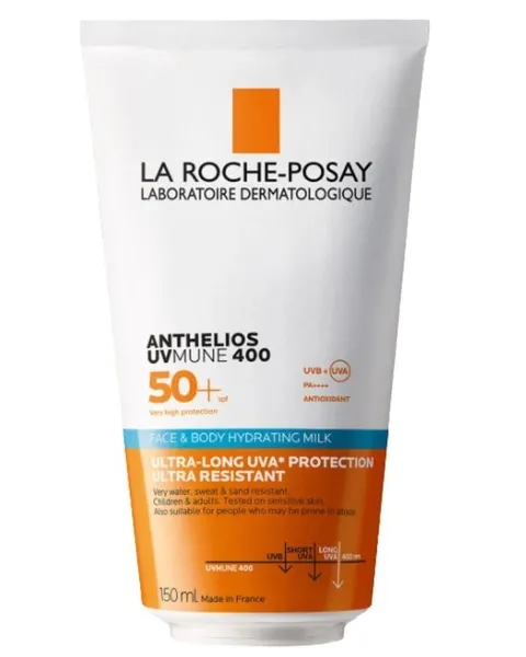 La Roche-Posay Anthelios UVMune 400, Latte Solare Idratante SPF50+, Per Tutti i Tipi di