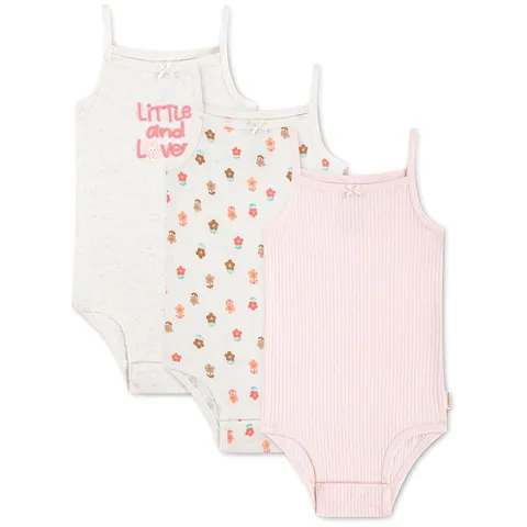 Huggies Strappy Bodysuit (3-Pack) Baby Girl White