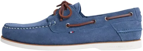 Tommy Hilfiger Uomo Scarpa da Barca Core in Pelle Scamosciata, Blu (Aegean Sea), 45