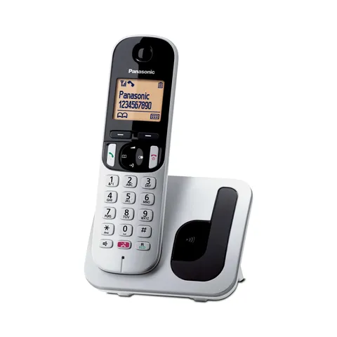 Panasonic KX-TGC250JTS Telefono Cordless Digitale, Unità Base e Ricevitore Singolo, ID