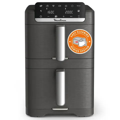 Moulinex Easy Fry Crispy Stack, Friggitrice ad Aria Verticale con Doppia Resistenza
