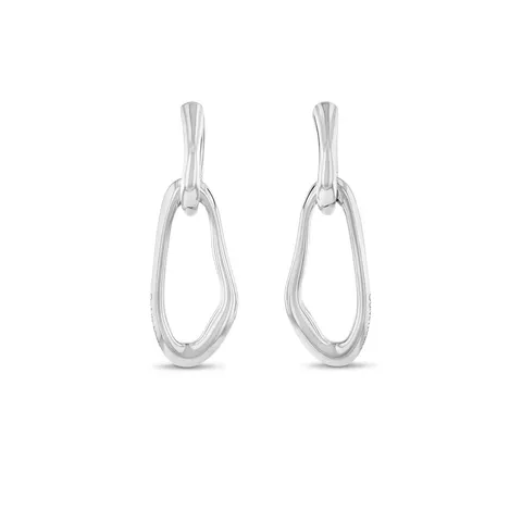 Calvin Klein Orecchini Pendenti e Anello Aperto da Donna Collezione CK STATEMENT LINKS in Acciaio Inossidabile