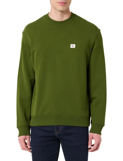 Calvin Klein 400Gsm Trry Bdg Crwn Lv04Rc273G, Felpa, Uomo, Verde (Medieval Forest), XXL Plus