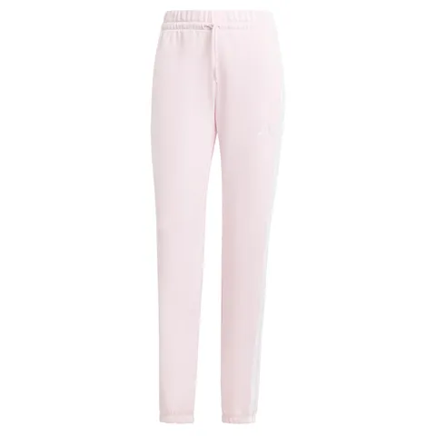 adidas Donna Essentials 3-Stripes French Terry Cuffed Pants, Clear Pink/White, M