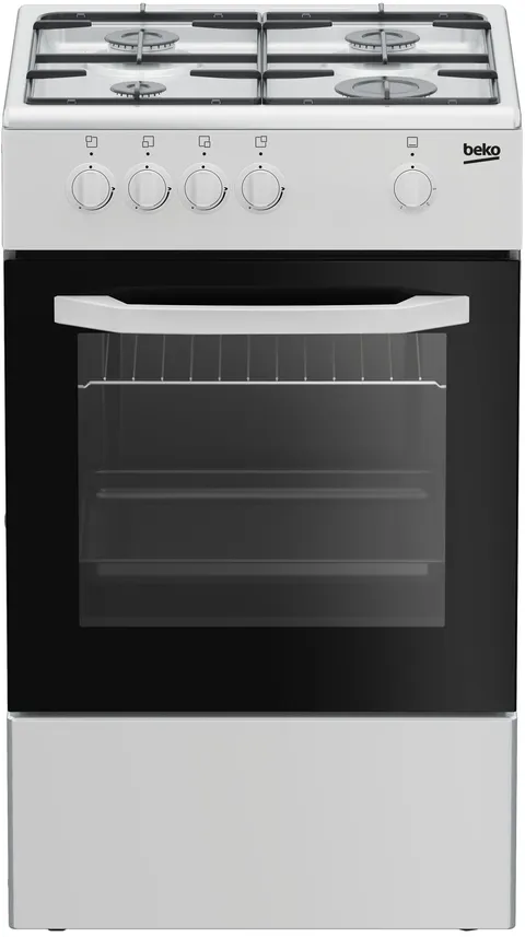 Beko - CSG42001FW - Cucina 50X50, Forno a Gas + Piano con 4 bruciatori a gas e griglie a