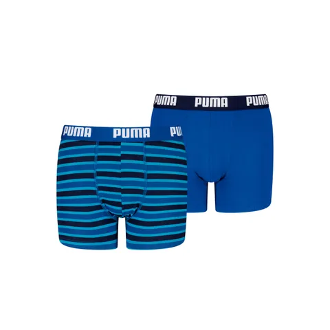 PUMA Everyday Striped Boxers 2P, Biancheria Intima, Bambini e Ragazzi, Navy/Blue - New