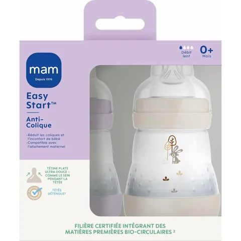 MAM Easy Start Anti-Colica Biberon 0+ 160 ml, set di 2