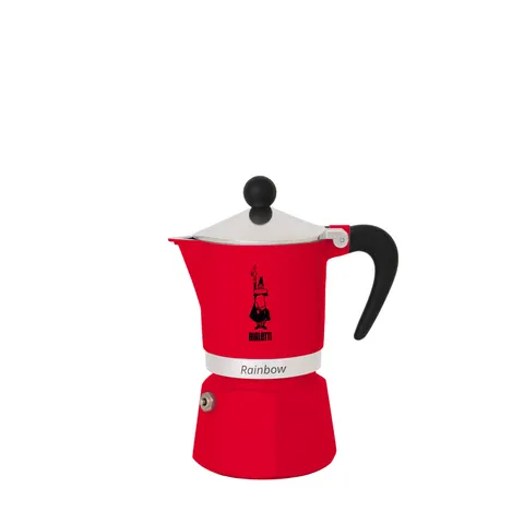 Bialetti Rainbow Caffettiera Colorata, Alluminio, Rosso, 6 Tazze