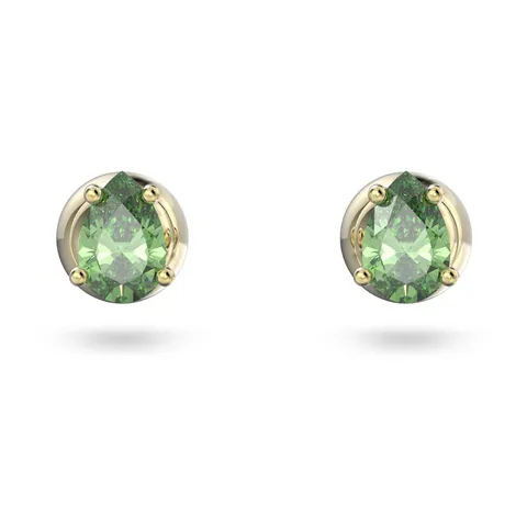 Swarovski Orecchini a lobo Stilla, Taglio Pear, Verdi, Placcato color oro