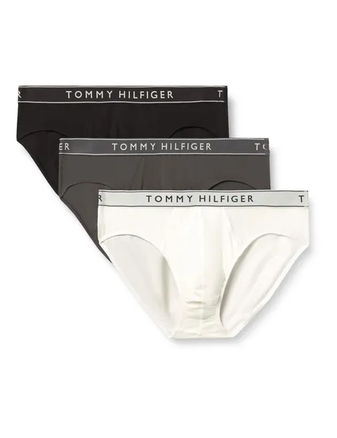 Tommy Hilfiger Uomo Slip Hipster Confezione da 3 con Fascia con Logo, Multicolore
