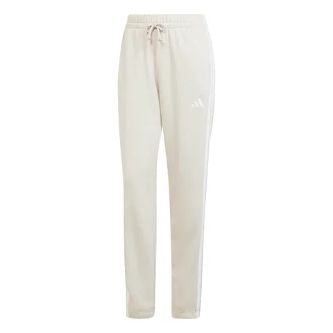adidas Donna Essentials 3-Stripes French Terry Cuffed Pants, Wonder Alumina/White, XL