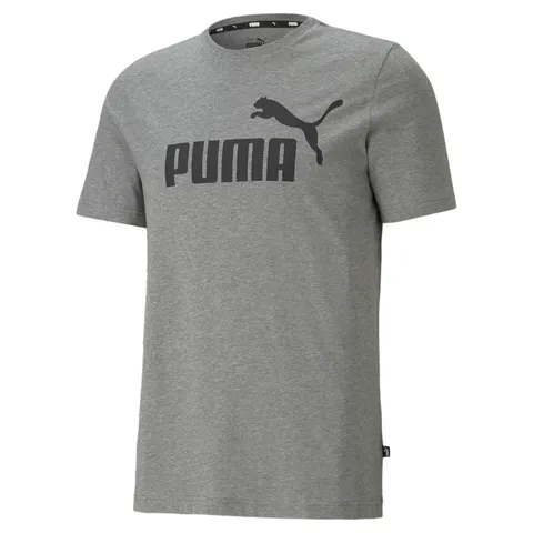Puma Ess Logo Tee T-shirt, Medium Gray Heather, XL Uomo