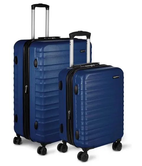 Amazon Basics Set Valigie Rigide (Piccola + Grande) - Bagagli Espandibili ABS con 4 Ruote