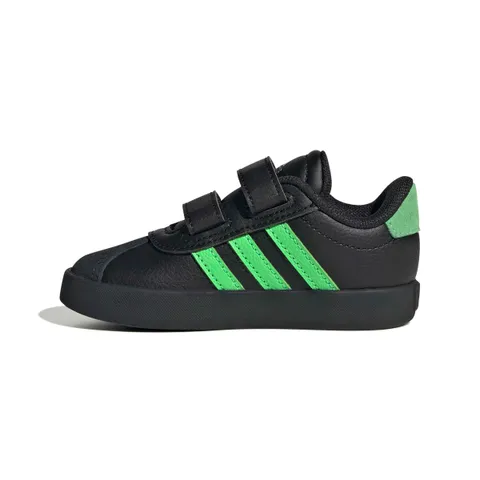 adidas Unisex - Bimbi 0-24 VL Court 3.0 Infants Shoes, Core Black/Screaming Green/Carbon