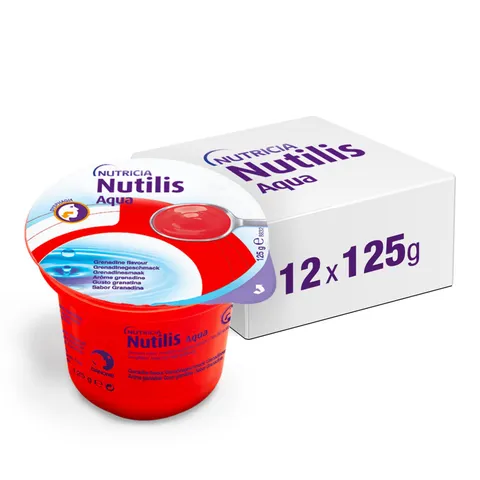 Nutilis AQUA GEL, Acqua Gelificata Pronta all'uso, Gusto Granatina, 12x125g
