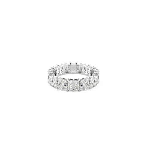 Swarovski Anello Matrix, Taglio baguette, Bianco, Placcato rodio