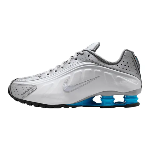 Nike HQ1988-005 Shox R4 Uomo, Metallic Silver/Blue Lagoon-White EU 45