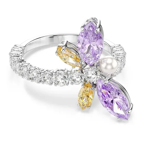 Swarovski x Ariana Grande Anello con motivo, Taglio misto, Libellula, Placcato rodio