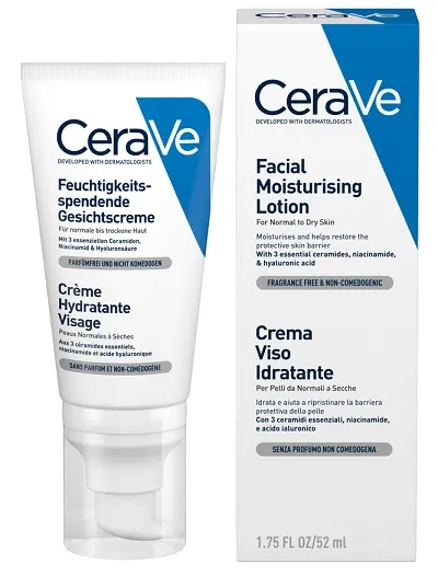 Cerave Crema Viso Idratante con Acido Ialuronico e Ceramidi 50Ml
