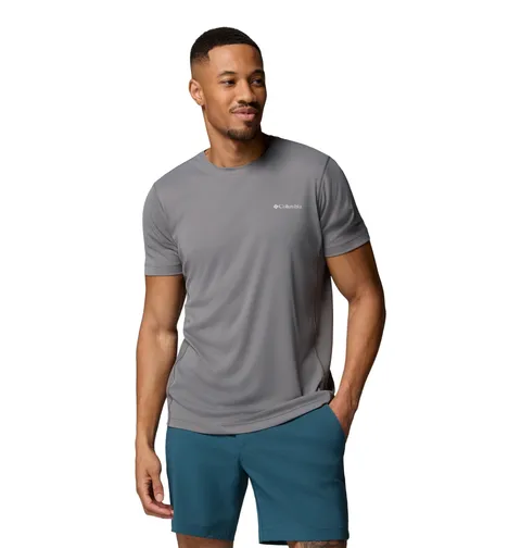 Columbia Maglietta Tecnica a Maniche Corte Leggera Zero Rules da Uomo, Grigio Città, XXL