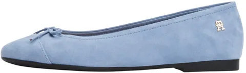 Tommy Hilfiger Donna Ballerine Toe cap in Pelle Scamosciata, Blu (Brisk Blue), 38