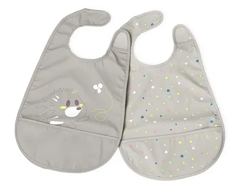 Chicco Set 2 Bavaglini Pappa Impermeabili 6m+, Bavaglia Svezzamento con Protezione